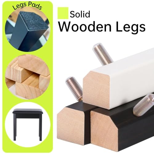 Solid Wood Padded Piano Bench with Storage X85461