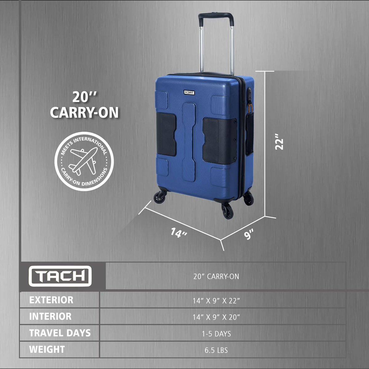 Hardside CarryOn Spinner Travel Suitcase B70521
