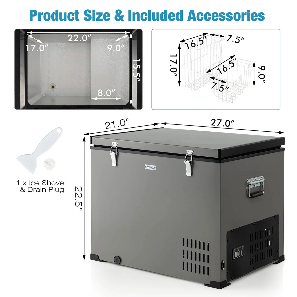90 QT Portable Car Refrigerator with Compressor S104