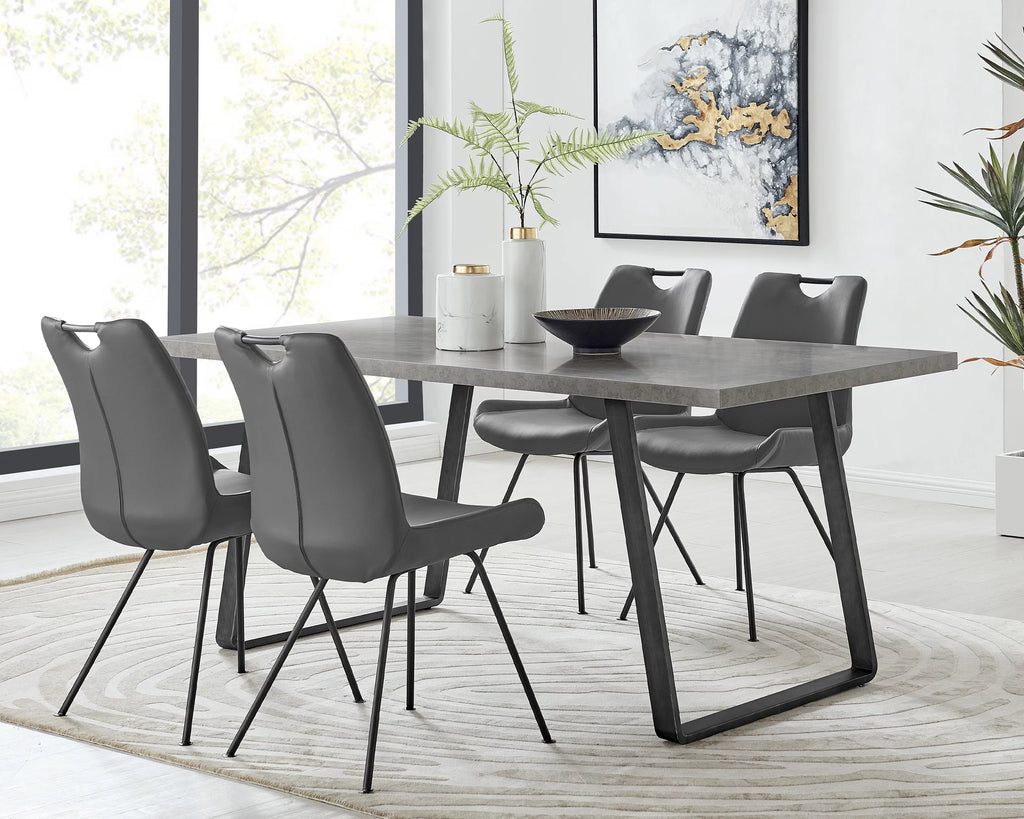 Grey Faux Leather Dining Chair Set of 2 Q386660