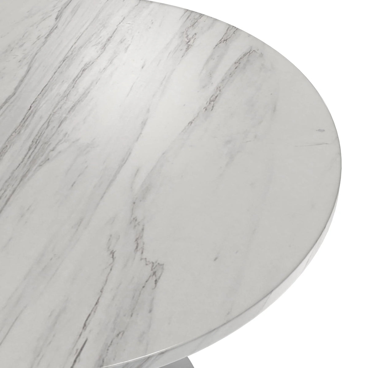 36" Round Sintered Stone Dining Table with Stainless Steel Pedestal Base P290751