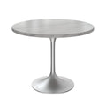36" Round Sintered Stone Dining Table with Stainless Steel Pedestal Base P290751