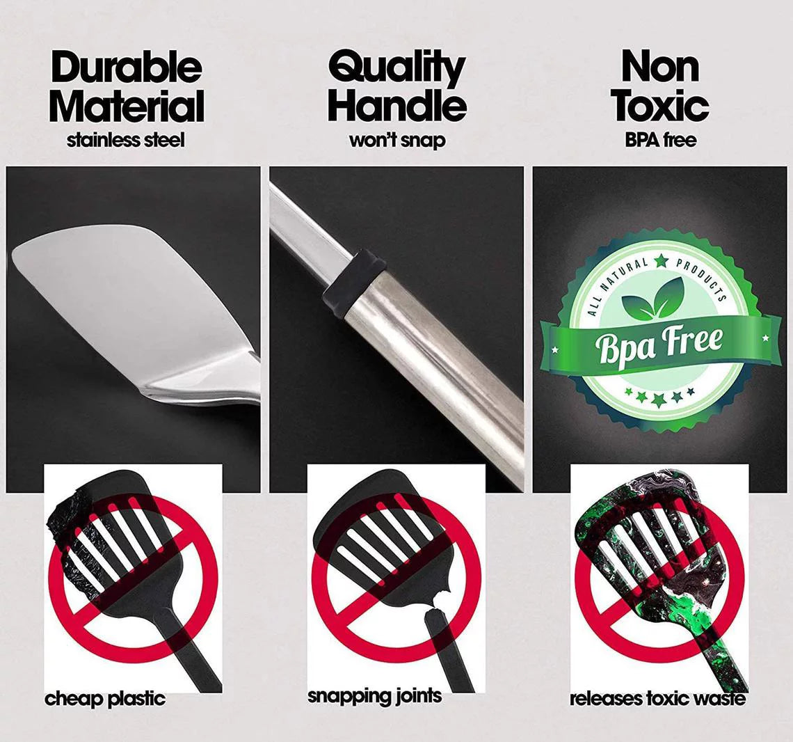 Stainless Steel Cooking Utensils Set of 8 J7122