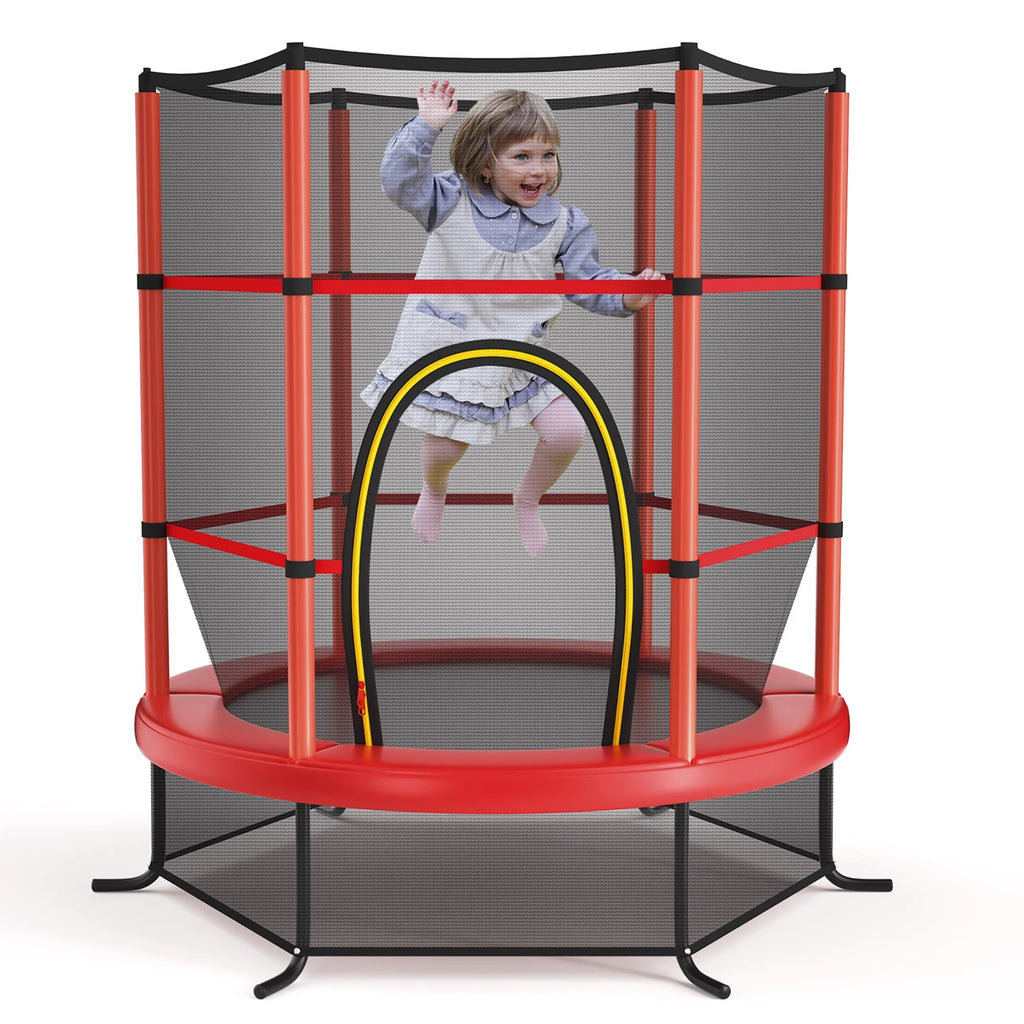 55 Kids Trampoline with Enclosure Net Green P752