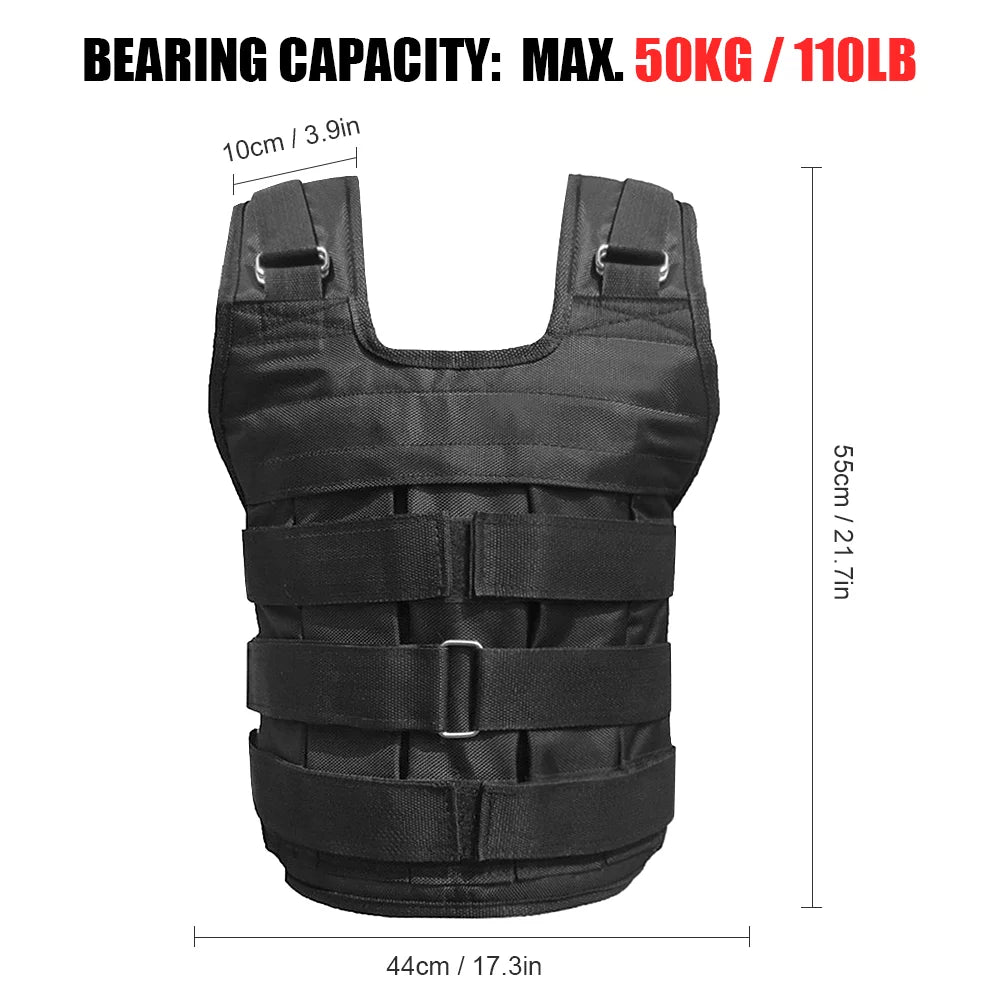 Adjustable Weighted Vest Oxford Strength Training 110lb Max M7469
