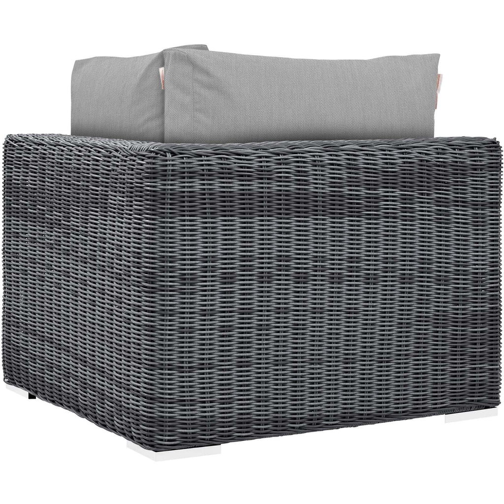 Grey Rattan Wicker Corner Sofa B87746