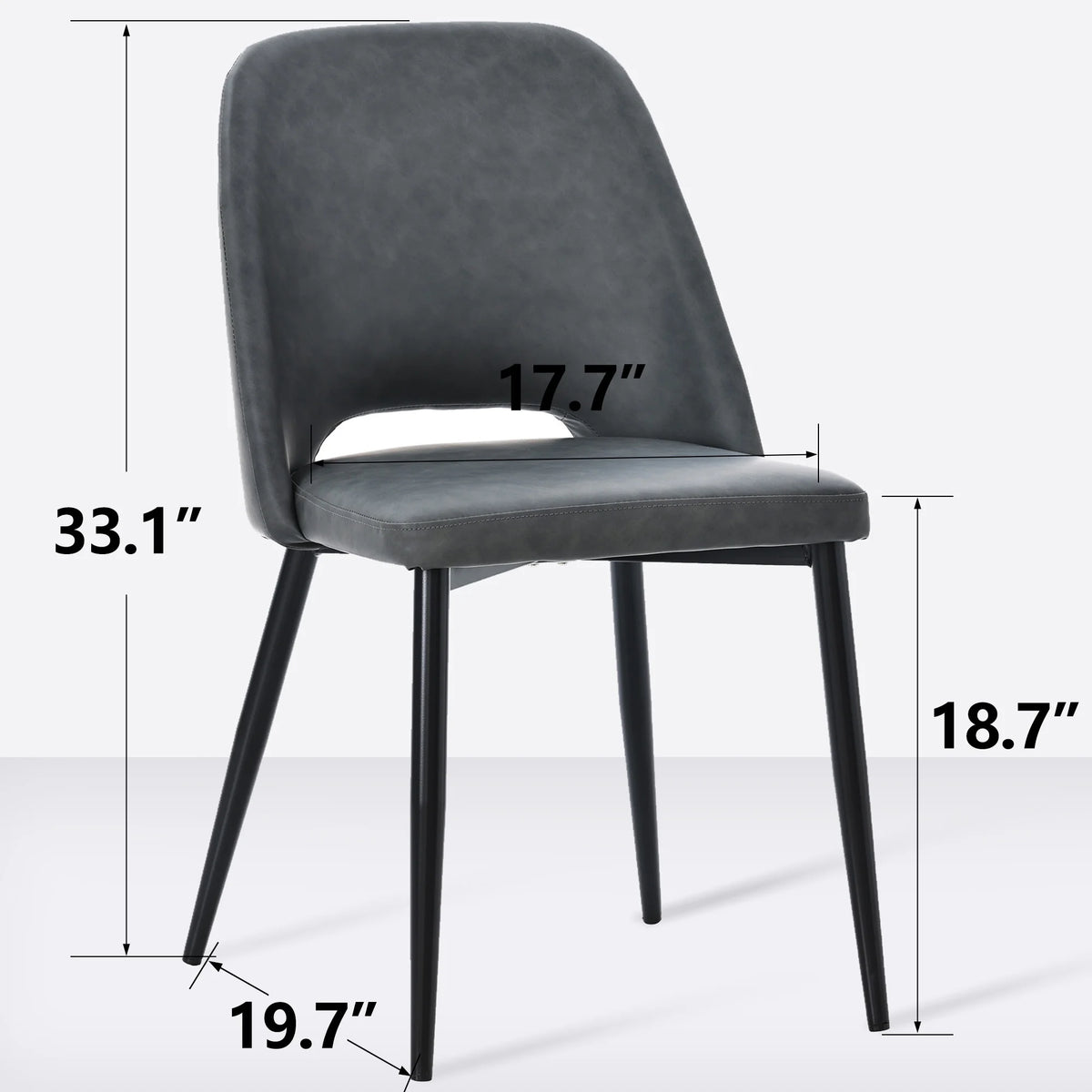 Black PU Leather Dining Chairs Set of 4 P6330