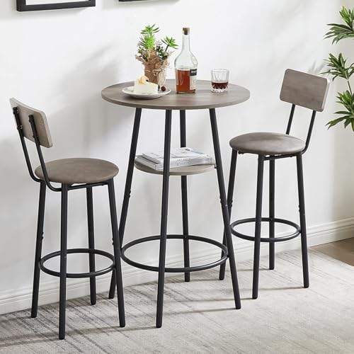 Round Dining Table Set with 2 Chairs and Storage U566484