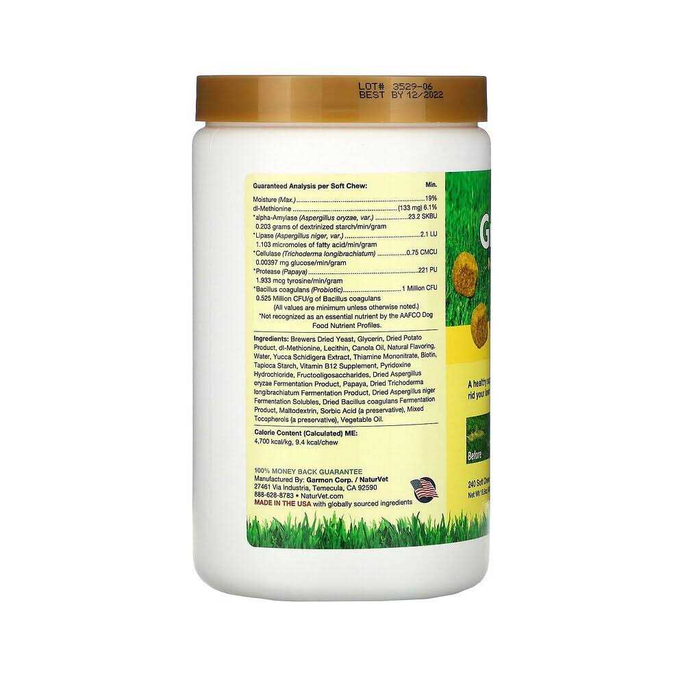 GrassSaver Plus Enzymes for Dogs 240 Soft Chews J7813