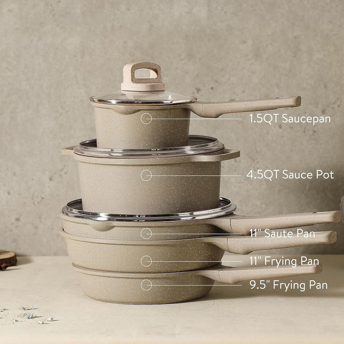 13 Pcs Nonstick Induction Cookware Set O10759