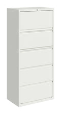 30 Inch Wide 5 Drawer Metal Lateral File Cabinet White V885146
