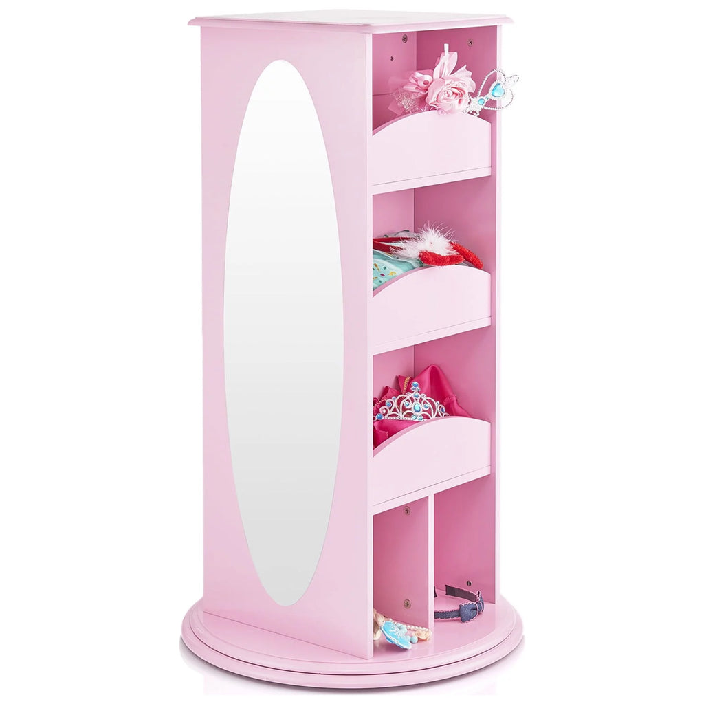 Pink Rotating Dress-Up Storage Armoire with 2 Mirrors B56705