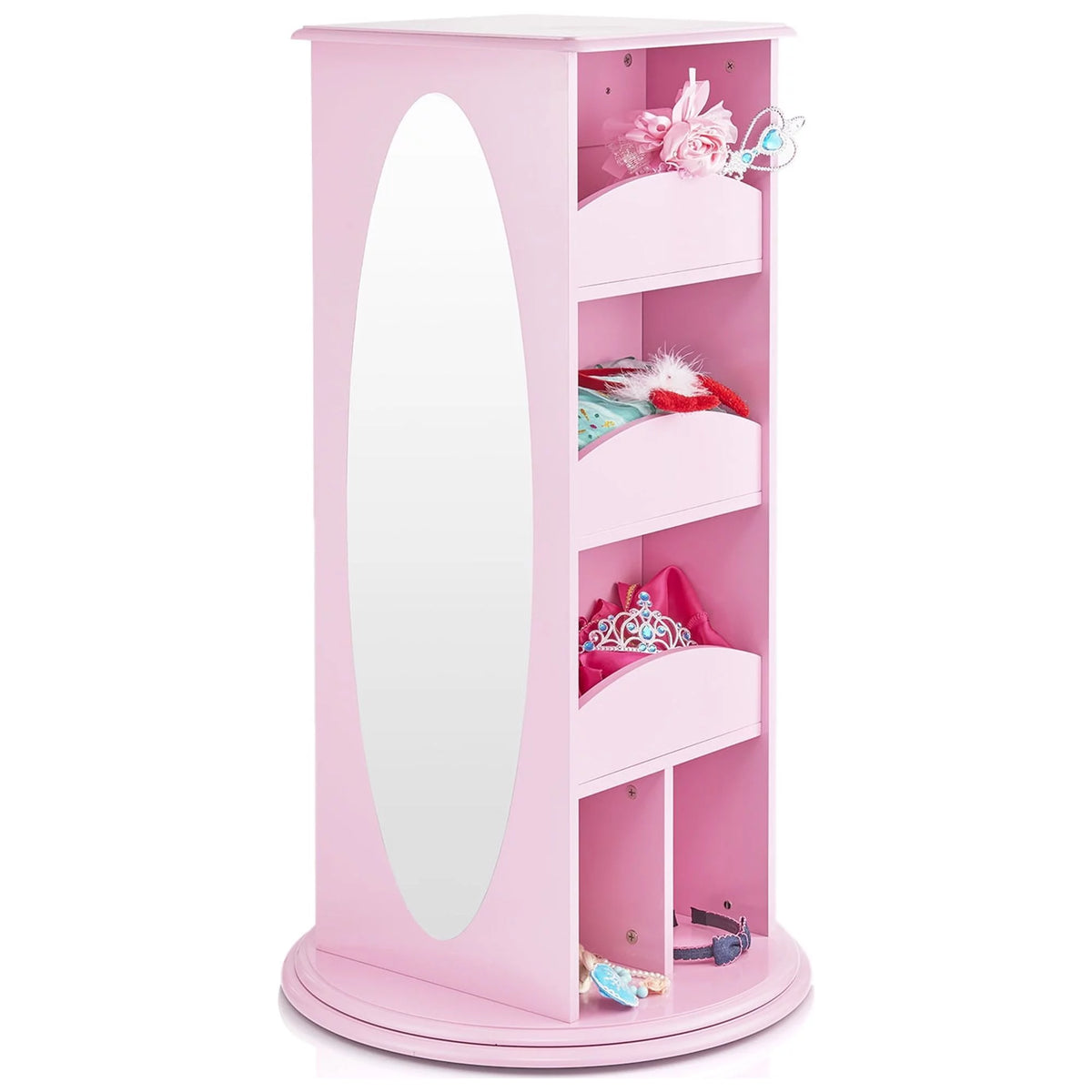 Pink Rotating Dress-Up Storage Armoire with 2 Mirrors B56705