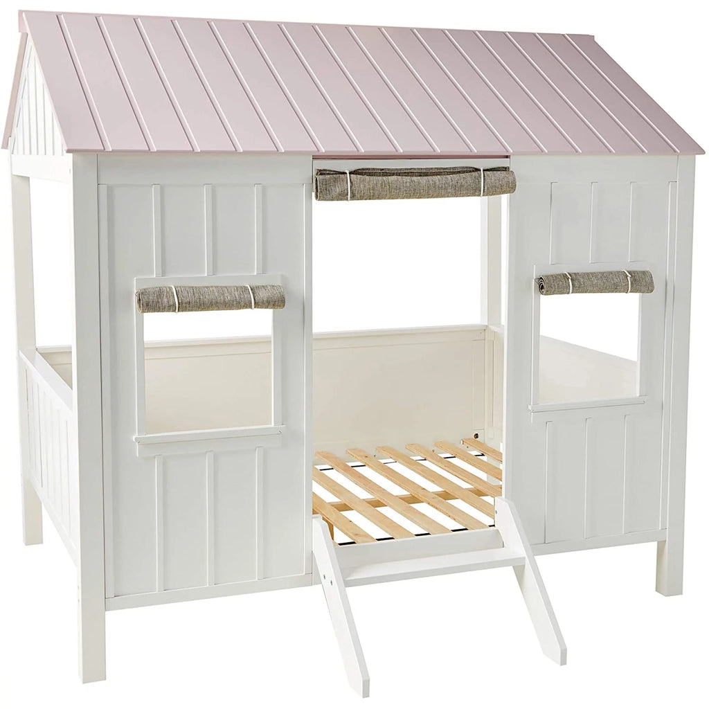 Full Bed in White & Pink O81489