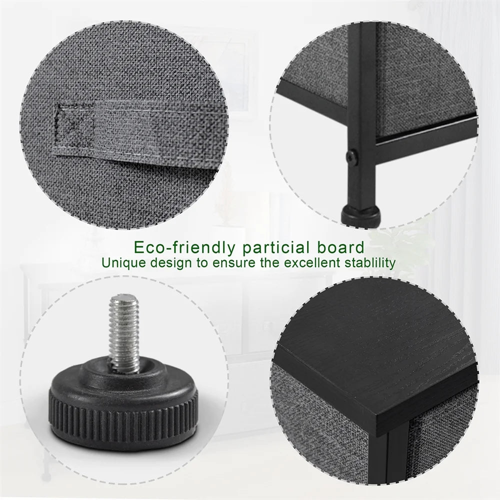 Dark Grey 4 Drawer Fabric Dresser Y8239