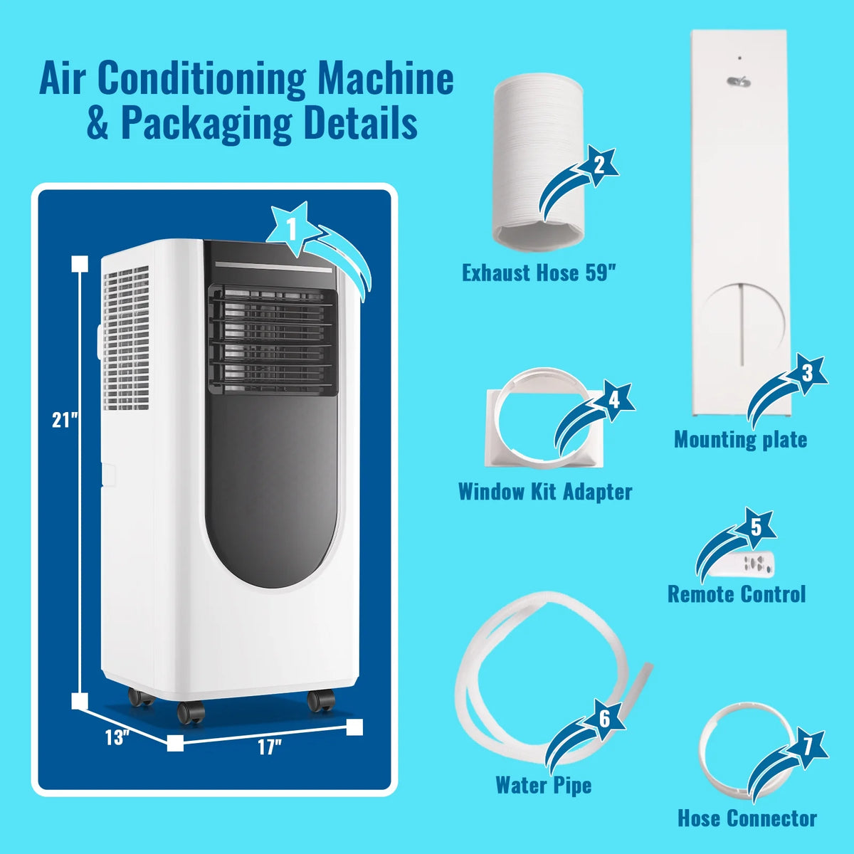 Compact 8000 BTU 3-in-1 Air Conditioner A2966