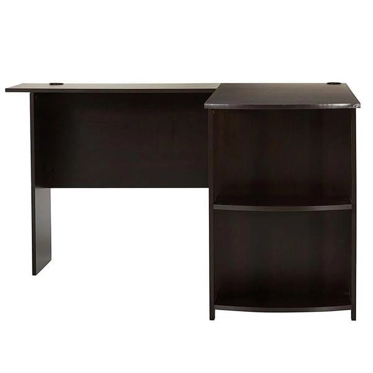L-Shaped Wood Computer Desk with Bookshelves Dark Brown V79865