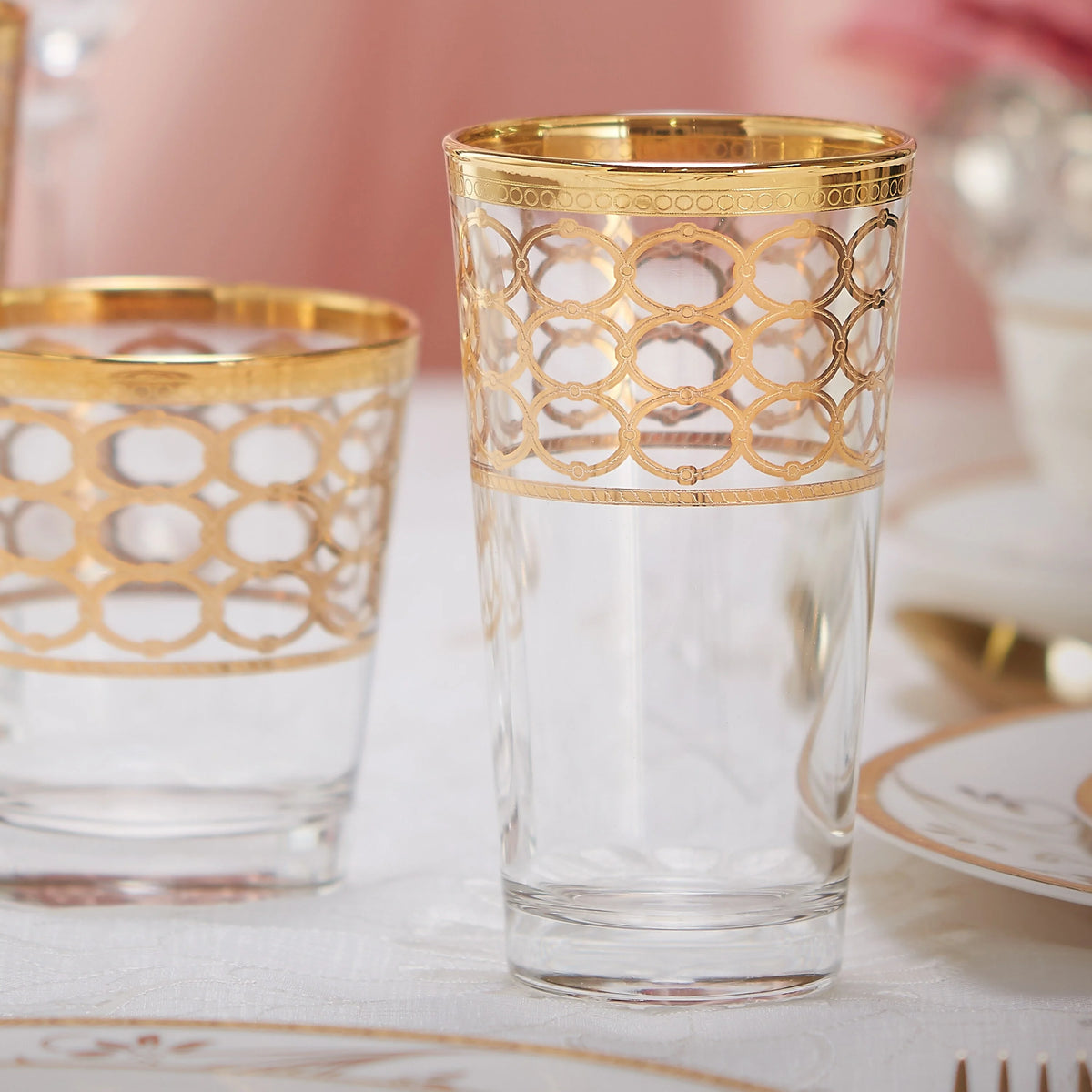 Gold Ring High Ball Set of 4 A4709