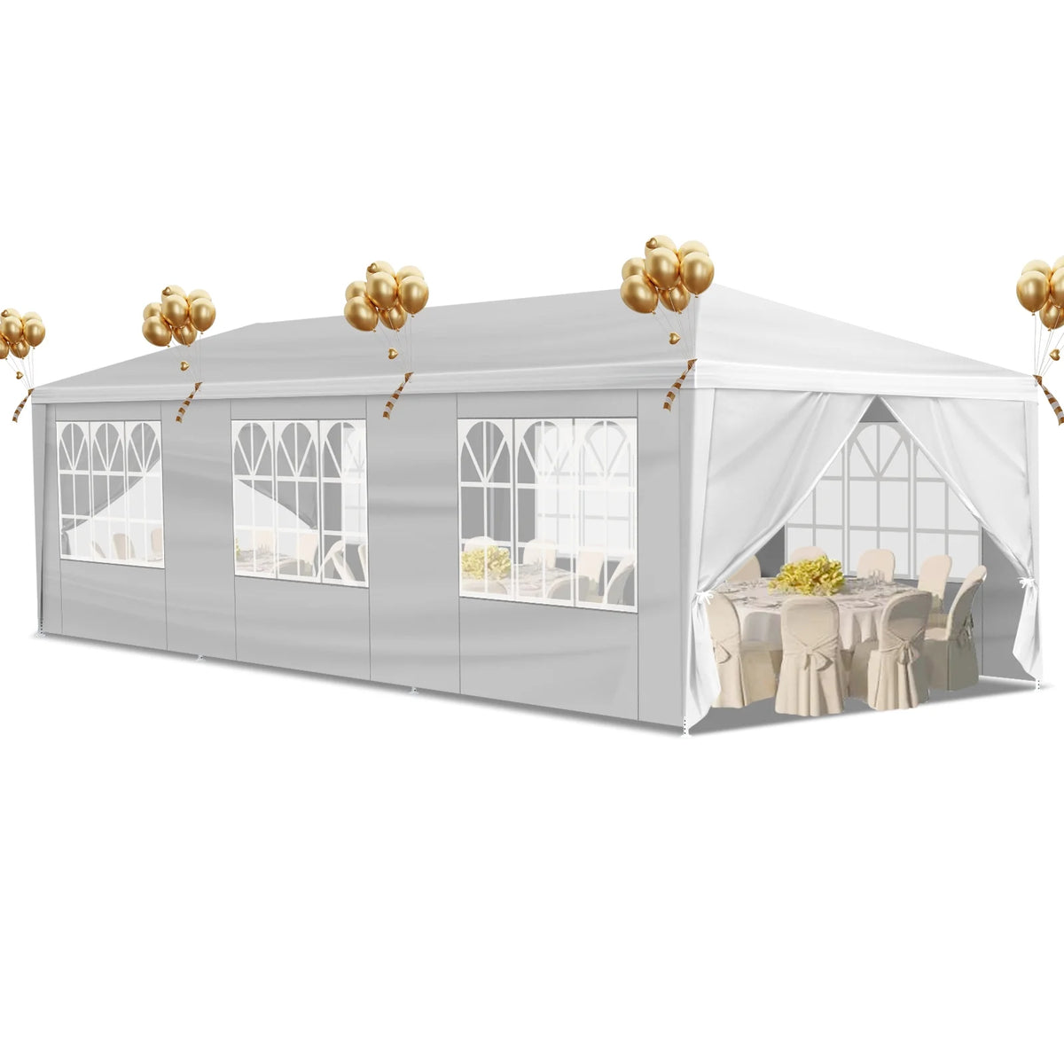 10'x30' Canopy Tent with Removable 5 Sidewall White I571
