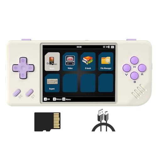 Handheld Game Console Retro 2.83-inch Screen Video Game Player 64G TF Card 3100mAh Battery Black Transparent A858486