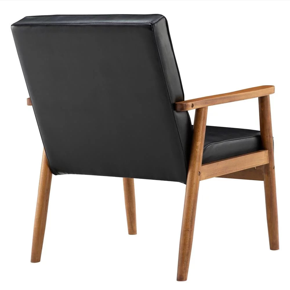Black Faux Leather Accent Chair F823
