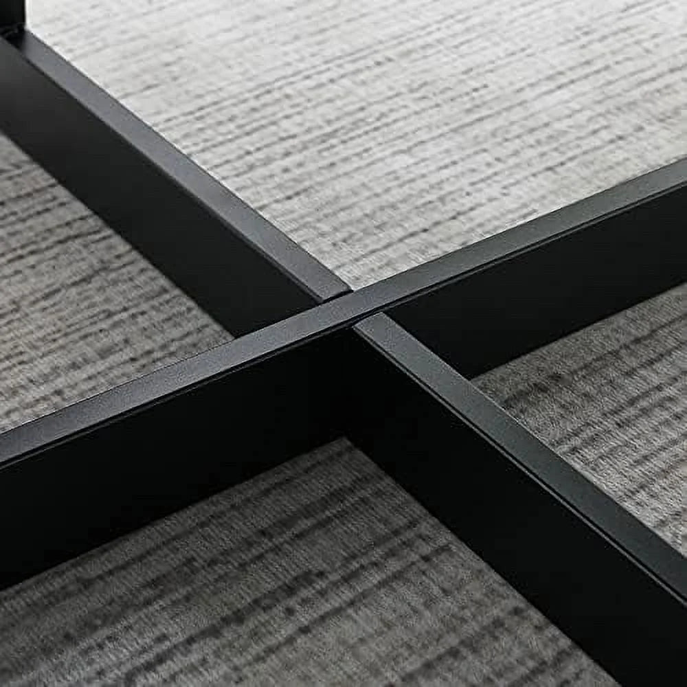 Round Solid Wood Coffee Table with Metal Legs A612228