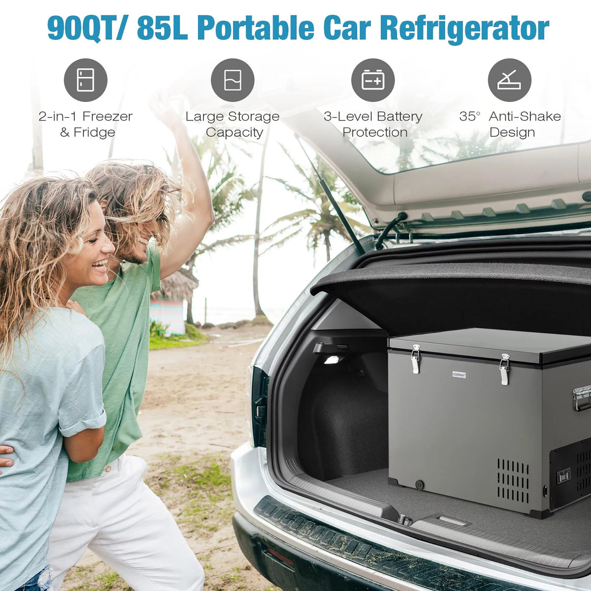 90 QT Portable Car Refrigerator with Compressor S104