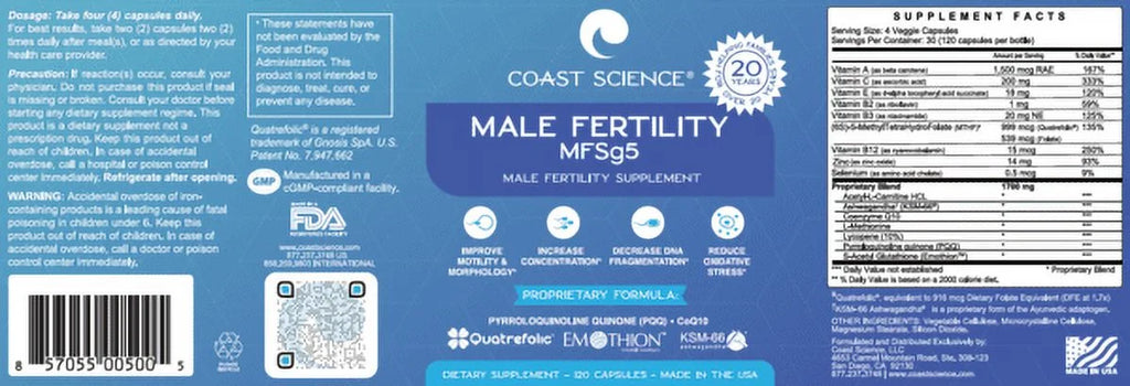 Male Fertility Supplement 120 capsules R867802