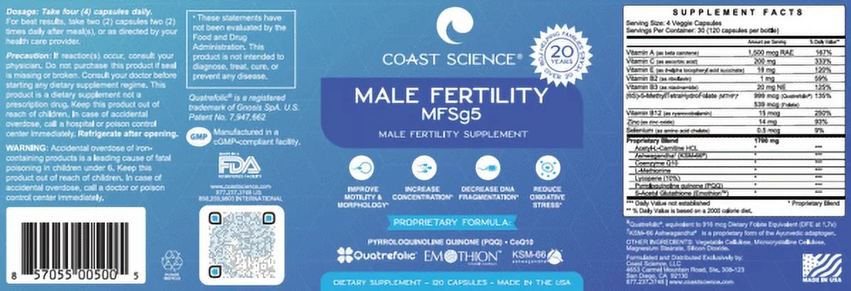 Male Fertility Supplement 120 capsules R867802