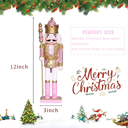 15 Inch Pink Wooden Nutcracker Ornaments Q902