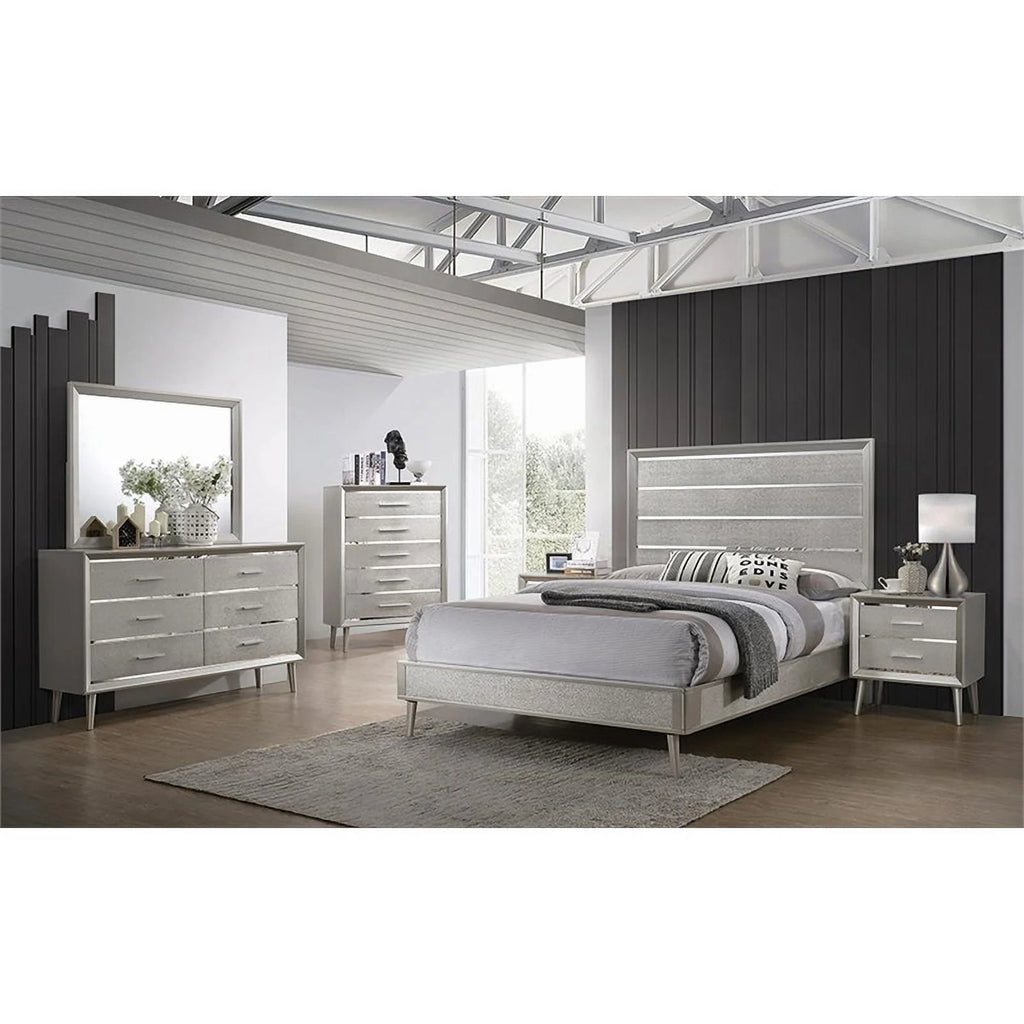 5 Piece Wood Queen Panel Bedroom Set M147