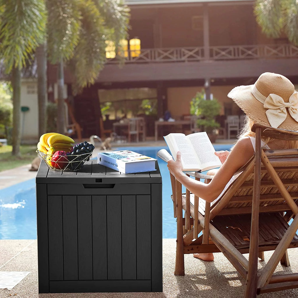 30 Gallon Waterproof Resin Outdoor Storage Chest with Locking Lid B291341