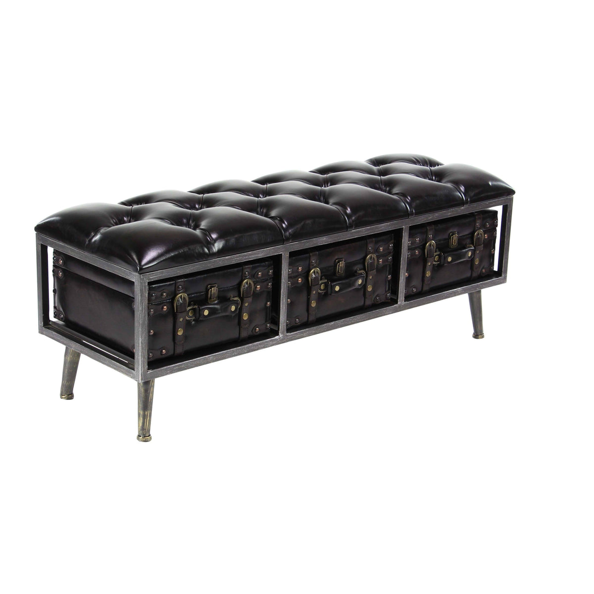 Black Storage Bench A64956