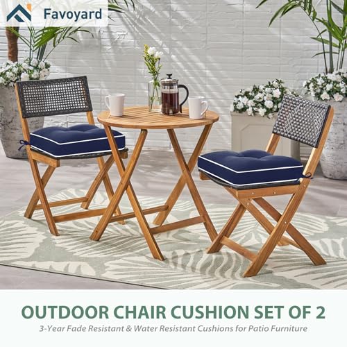 19 × 19 Inch Water Resistant Beige Tufted Patio Chair Cushions, 2 Pack Q770
