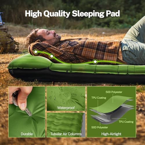 6" Extra-Thick Camping Sleeping Pad with Pillows D43805
