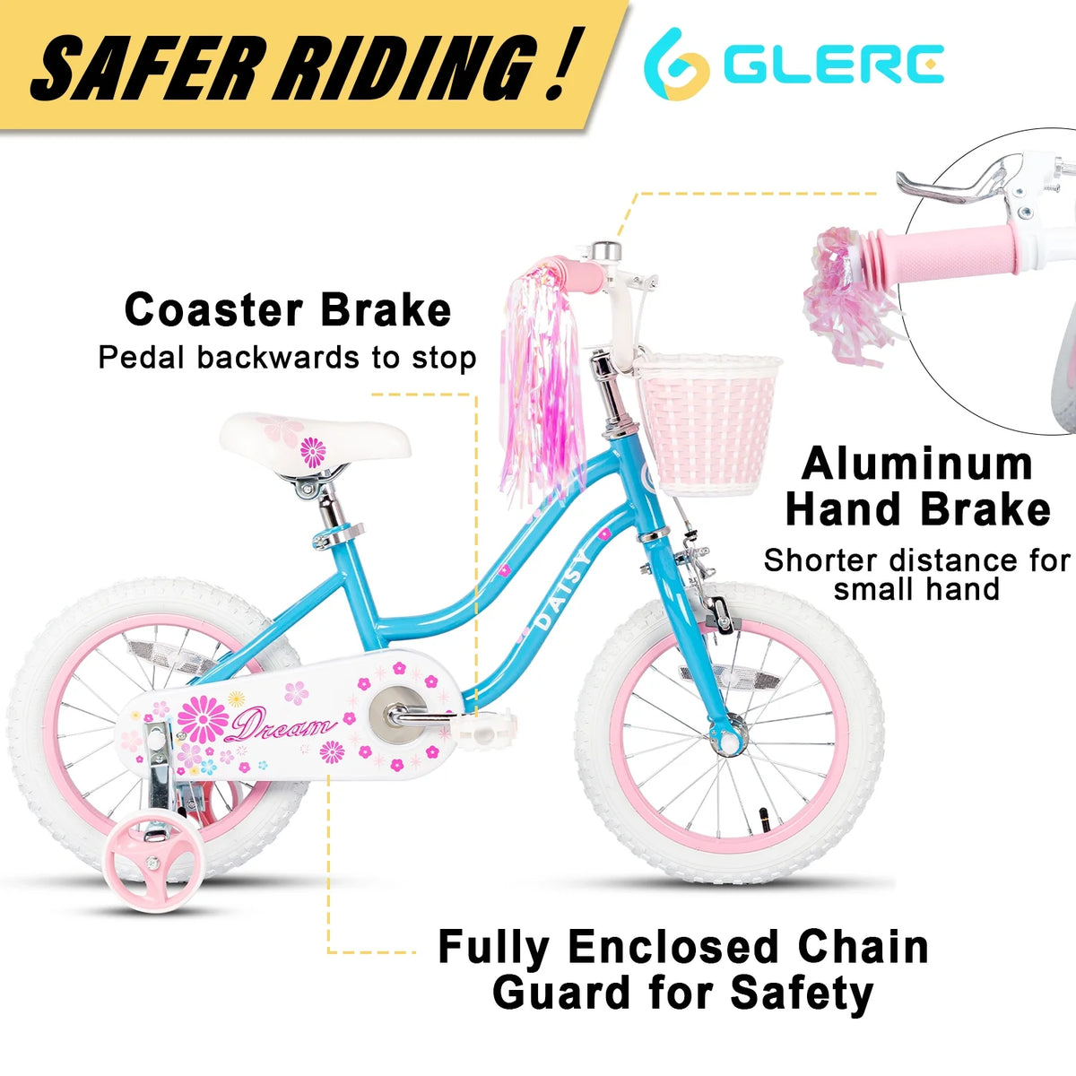 14 Inch Kids Bike with Training Wheels & Basket Y2663