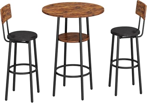 Round Dining Table Set with 2 Chairs and Storage U566484