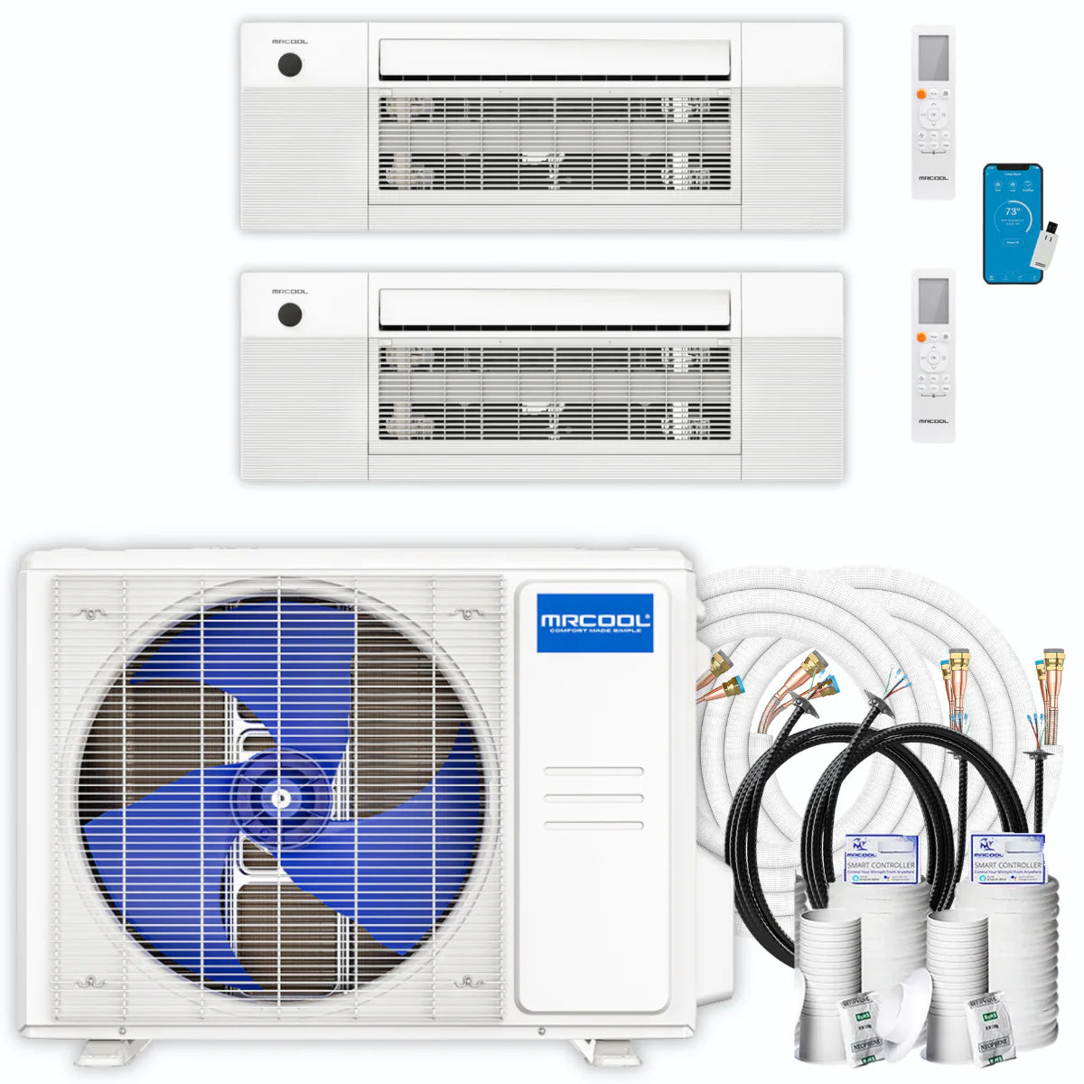 30,000 BTU 2 Zone Ceiling Cassette Ductless Air Conditioner and Heat Pump C560