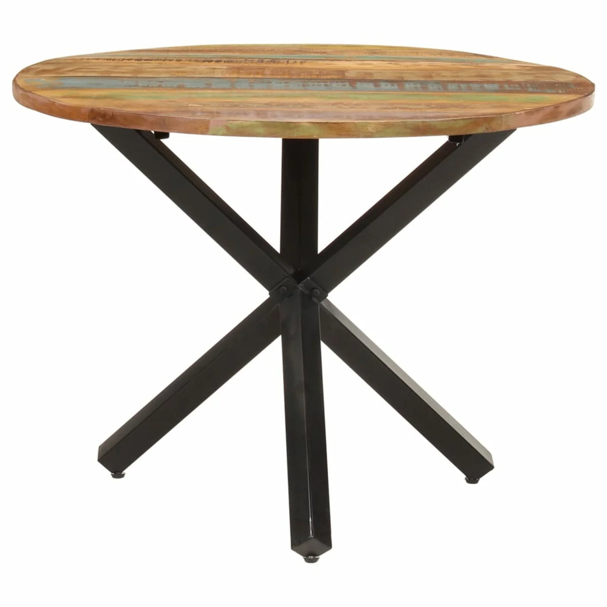Round Solid Reclaimed Wood Dining Table Y12855
