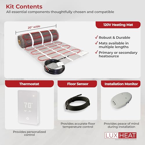 70sqft 120v Floor Heating Mat Kit with WiFi Thermostat R7937