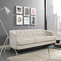 Beige Upholstered Fabric Sofa K17370
