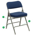 Navy Fabric Metal Folding Chair T6839