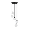 5 Light Geometric Chandelier Matte Black Frosted M397