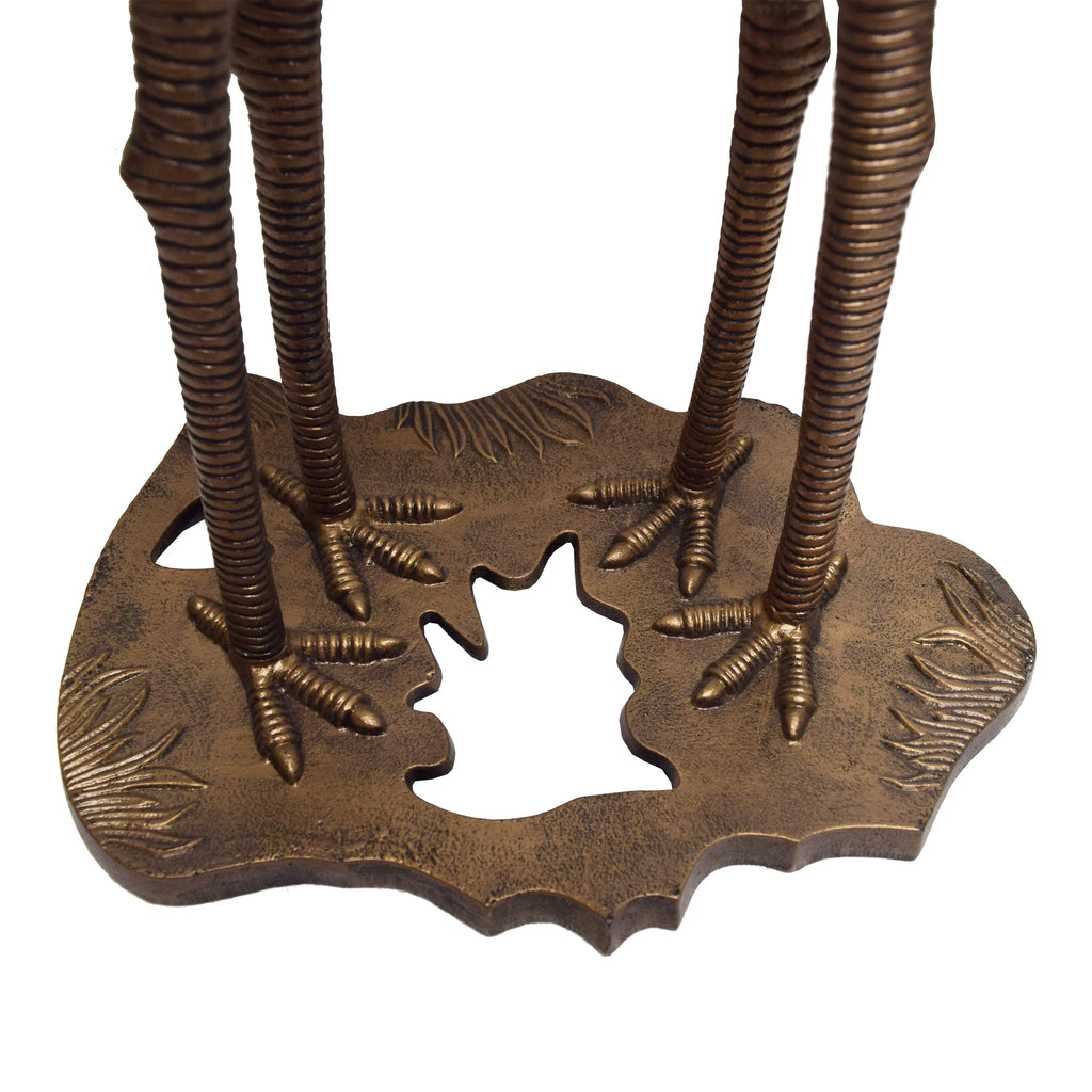 Cast Aluminum 30-in Twin Crane Bird Bath with Leaf Bowl Y39500