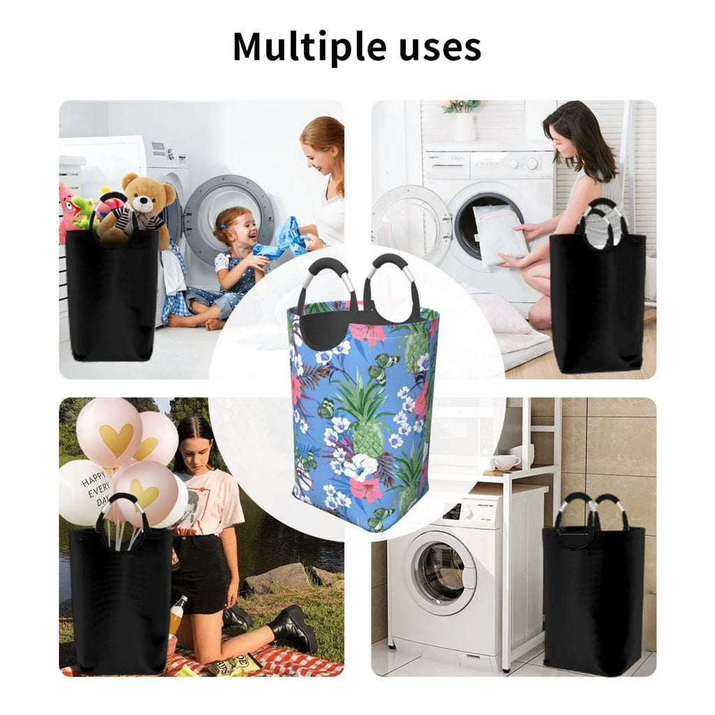 Vintage Floral Fruit Doodle Art Pattern 50L Foldable Laundry Basket E52748