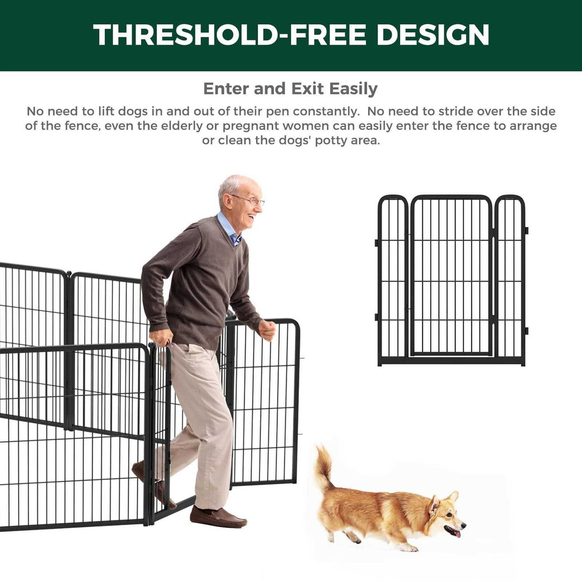24 inch Dog Playpen with Silicone Foot Pads P300027