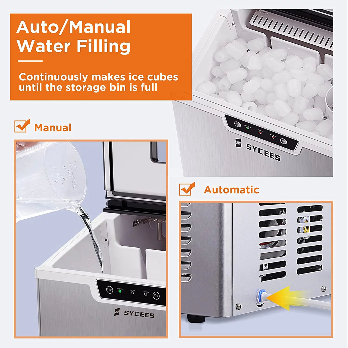 2-in-1 Countertop Ice Maker Machine & Ice Shaver E196554