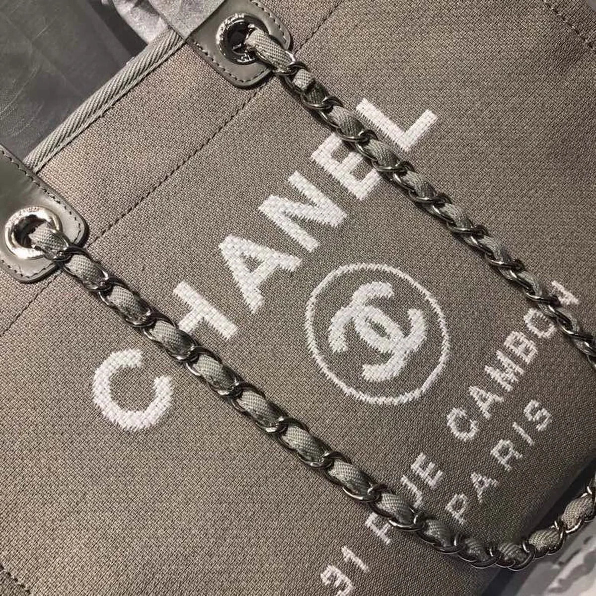 Tweed Canvas Tote Bag A9421