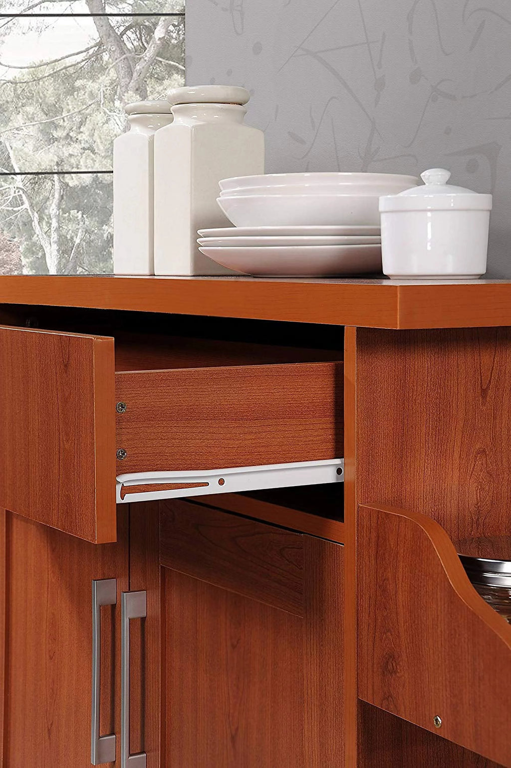 Kitchen Island with Spice Rack and Towel Holder K976