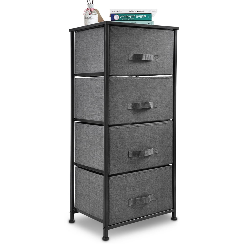 Dark Grey 4 Drawer Fabric Dresser Y8239